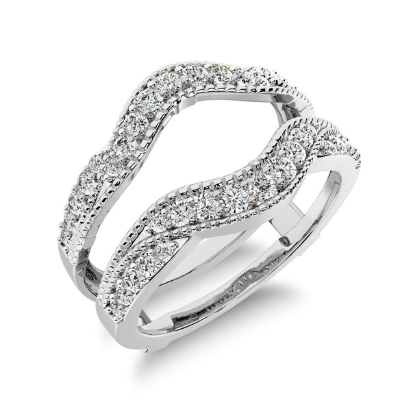 14k Gold 1/2 ct tw Diamond Chevron Ring Guard