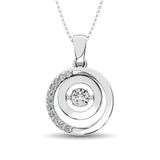 Sterling Silver 1/8 Ct.Tw.Moving Diamond Fashion Pendant