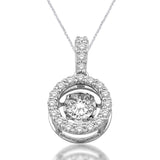 14K White Gold 2/5 Ct.Tw. Moving Diamond Pendant