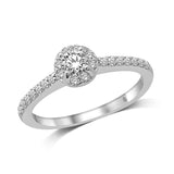 14K White Gold 1/4 Ct.Tw.Diamond Semi Mount Engagement Ring