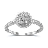 10K White Gold 1/4 Ctw Diamond Round Fashion Ring