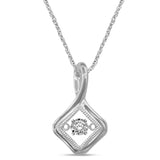 Sterling Silver 1/20 Ctw Moving Diamond Pendant