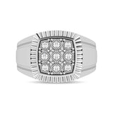 10K White Gold 1/5 Ct.Tw. Diamond Illusion Men's Fashion Ring