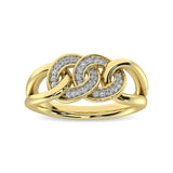 10K Yellow Gold 1/5 Ct.Tw. Diamond Interlinked Circle Ring