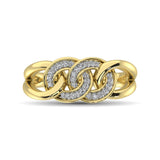 10K Yellow Gold 1/5 Ct.Tw. Diamond Interlinked Circle Ring