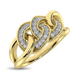 10K Yellow Gold 1/5 Ct.Tw. Diamond Interlinked Circle Ring