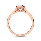 10K Rose Gold 1/4 Ct.Tw. Diamond Heart Ring