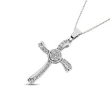 14K White Gold 1/5 Ct.Tw. Diamond Cross Pendant