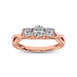 10K Rose Gold 1/5 Ct.Tw. Diamond Three Stone Ring