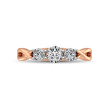 10K Rose Gold 1/5 Ct.Tw. Diamond Three Stone Ring