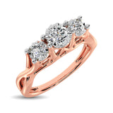 10K Rose Gold 1/5 Ct.Tw. Diamond Three Stone Ring