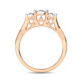 10K Rose Gold 1/5 Ct.Tw. Diamond Three Stone Ring