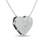 Diamond Heart Pendant 1/4 ct tw Round Cut in 10K White Gold