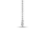 Diamond Round & Straight Buggete Fashion Necklace 1/8 ct tw in 10K White Gold