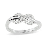 Diamond Infinity  Ring 1/8 ct tw in 10K White Gold