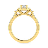 Diamond Classic Shank Single Halo Bridal Ring 1 ct tw Round Cut in 14K Yellow Gold