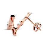 Diamond  1/20 ct tw Bar  Earrings in 10K Rose Gold