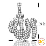 14KW 2.50CTW DIAMOND 'ALLAH' PENDANT - ROUNDED