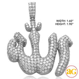 14KW 7.00CTW DIAMOND 'ALLAH' PENDANT - ROUNDED