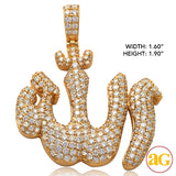 14KY 7.05CTW DIAMOND 'ALLAH' PENDANT - ROUNDED