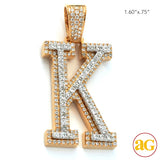 10KY+W 1.70CTW DIAMOND TWO TONE INITIAL PENDANT