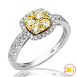 14KW 0.85CTW FANCY YELLOW DIAMOND RING