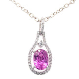 14kw pink sapphire pendant