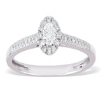 Promise Ring Diamond Shank made in 14k White gold-Round