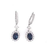 18k white gold earrings with 2 Gubelin certified Brazilian alexandrites