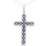 18k white gold pendant with IGI certified alexandrites